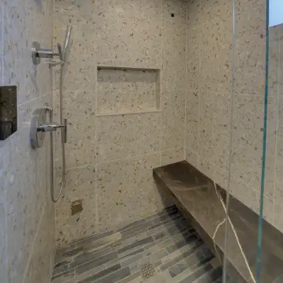 Photo Collage – Walk in Shower Multi Tiles