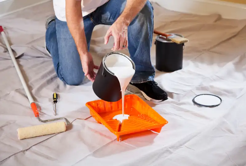 Quality Results That Last Pouring Paint in Orange Tray